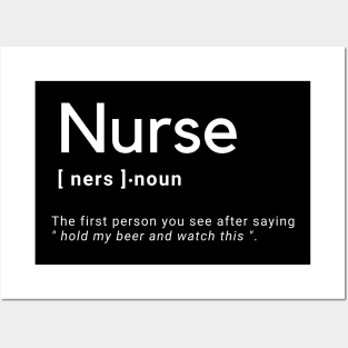 Nurse Definition Funny Nurse Drinking Joke Posters and Art